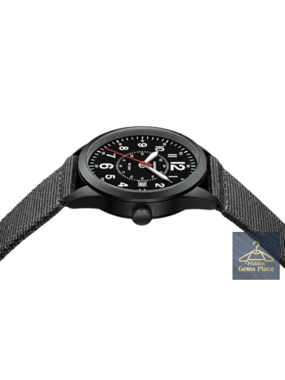 Men's Military Analog Quartz Watch, 42MM Nylon Strap, Date & Luminous